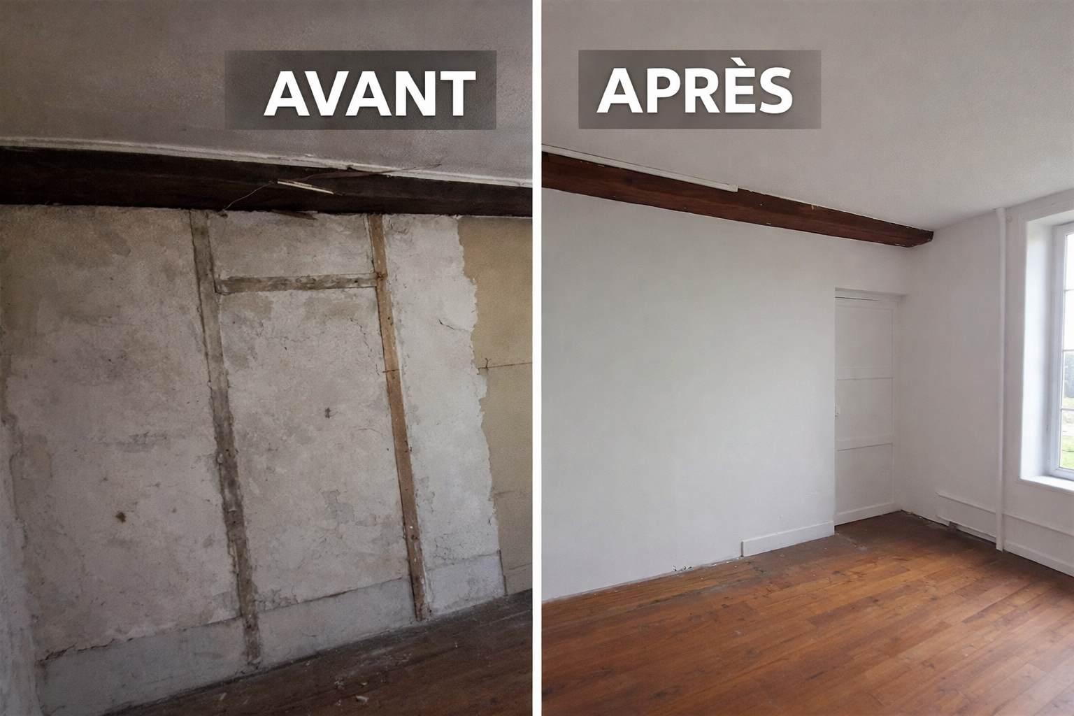 Reprise de plâtrerie et remise en peinture